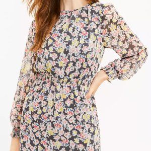 Shimmer Floral Smocked Flounce Dress Size L